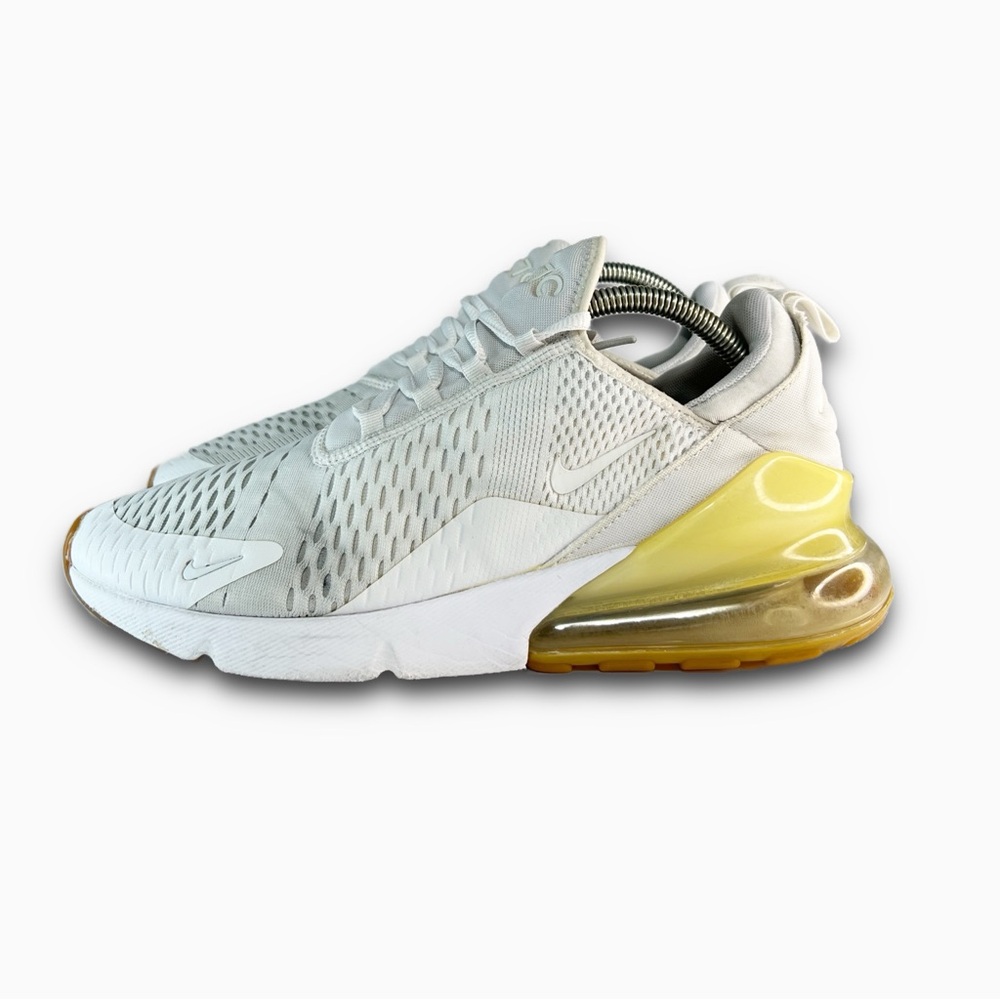 Nike Air Max 270 DC1702-100 White Yellow Gum Sole Men’s 10.5 Running Sneakers